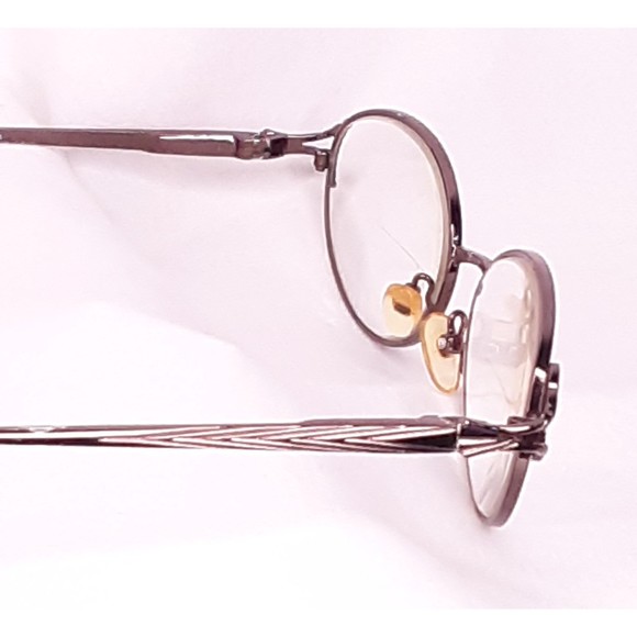 Eyeglasses Bronze Tone Art Deco Style Metal Frame Oval Prescription Lens - Picture 8 of 8